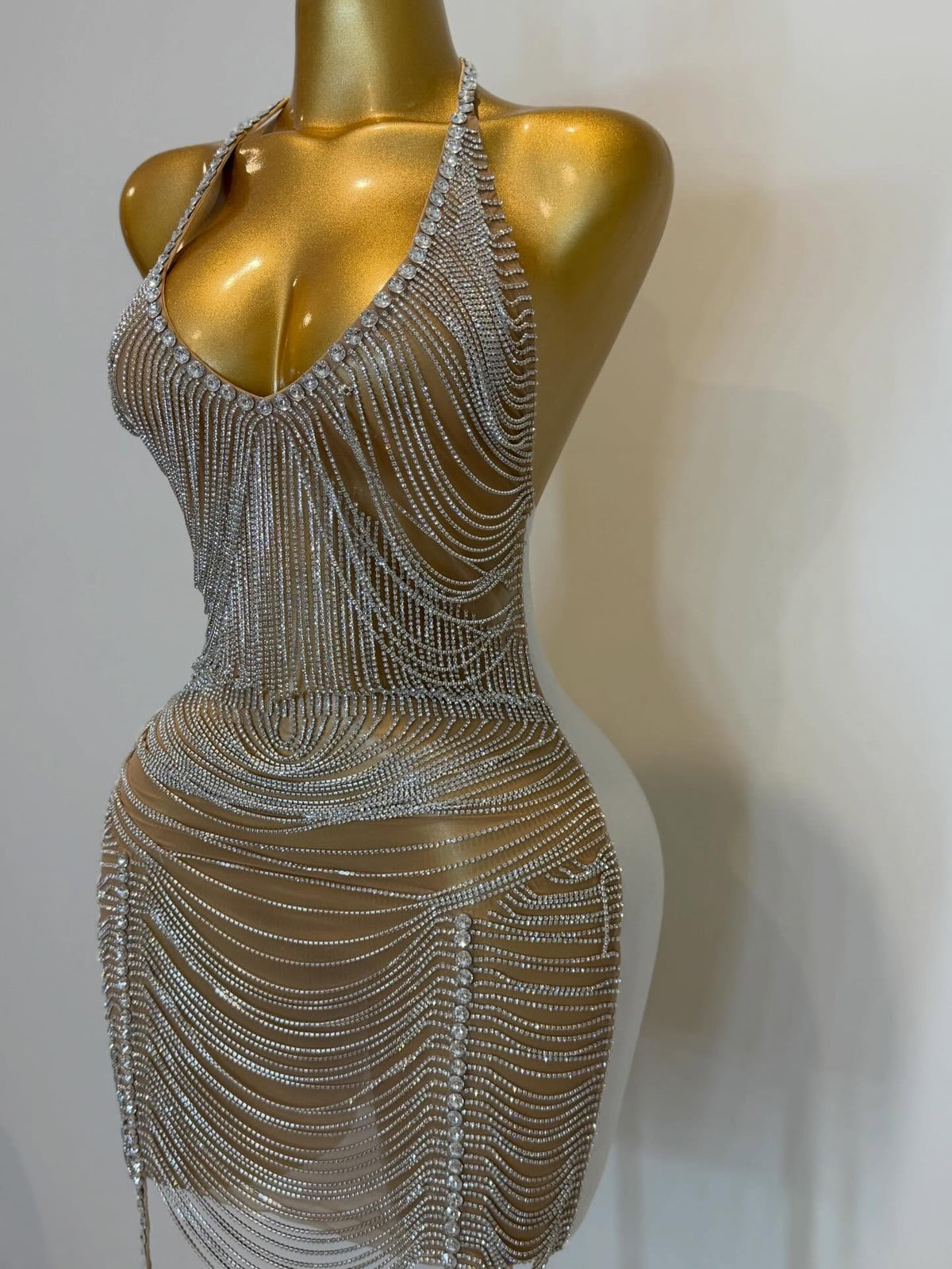 Diamante Fringe Dress