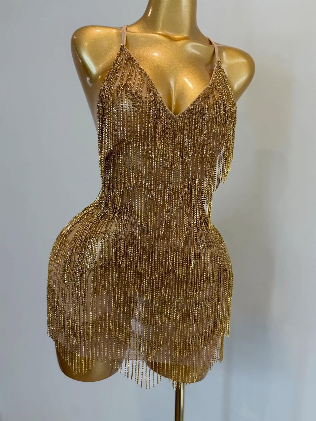 Midnight Fringe Dress(silver, pink, gold)