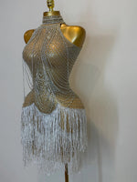 Silk Tassel Mini Dress