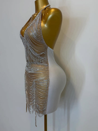 Diamante Fringe Dress