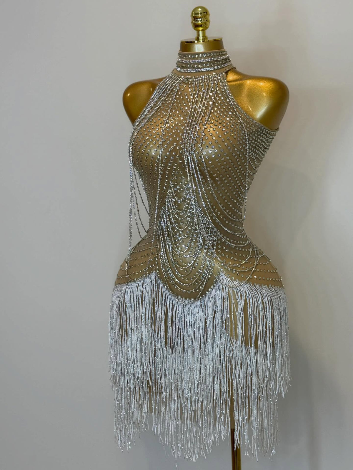 Silk Tassel Mini Dress