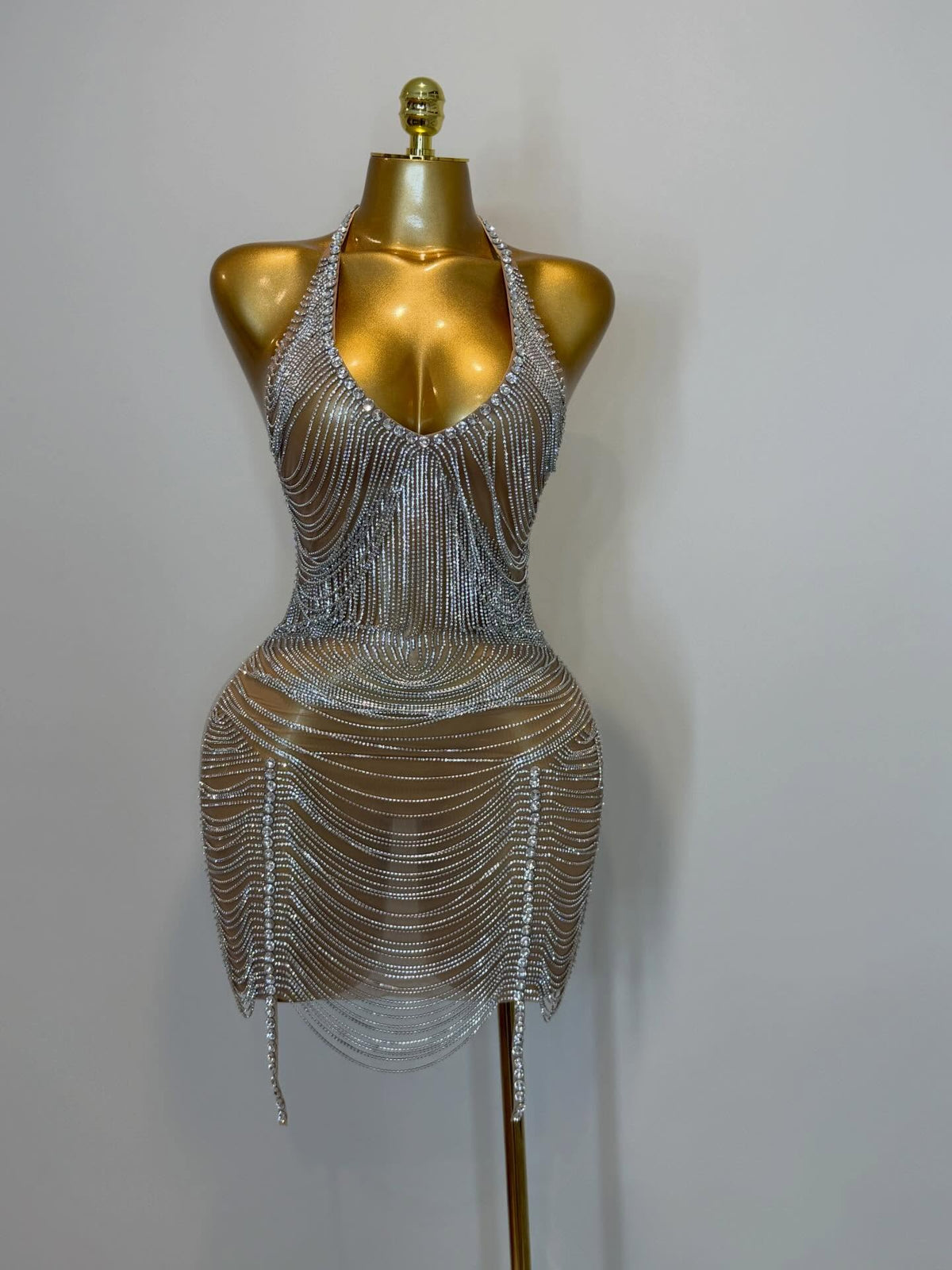 Diamante Fringe Dress