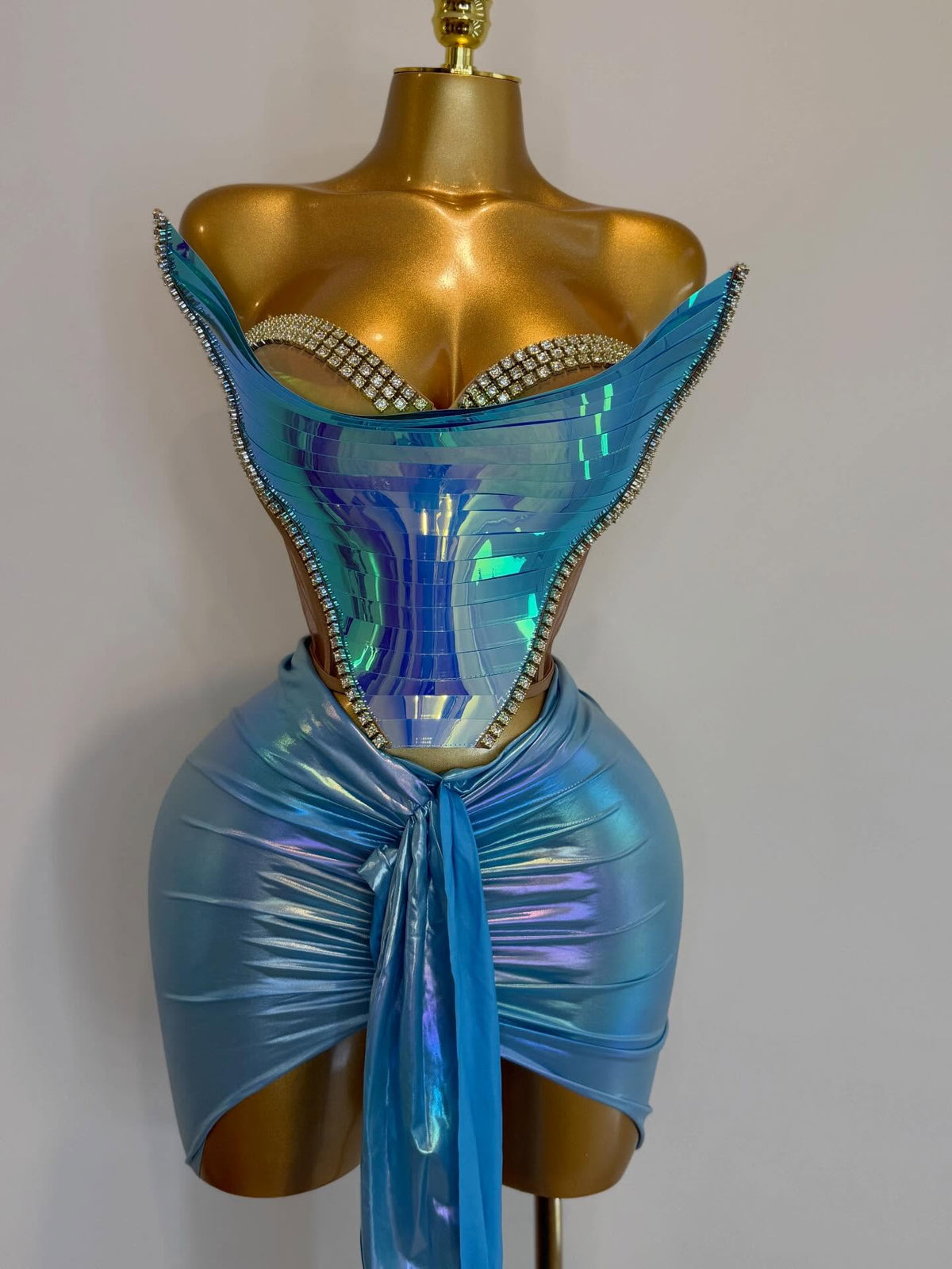 Cobalt tie Skirt set