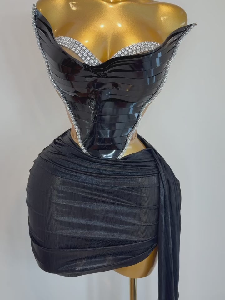 Cobalt tie Skirt set