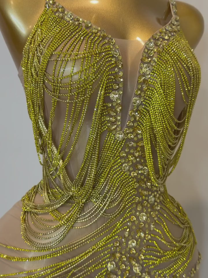 Golden Goddess Mini dress