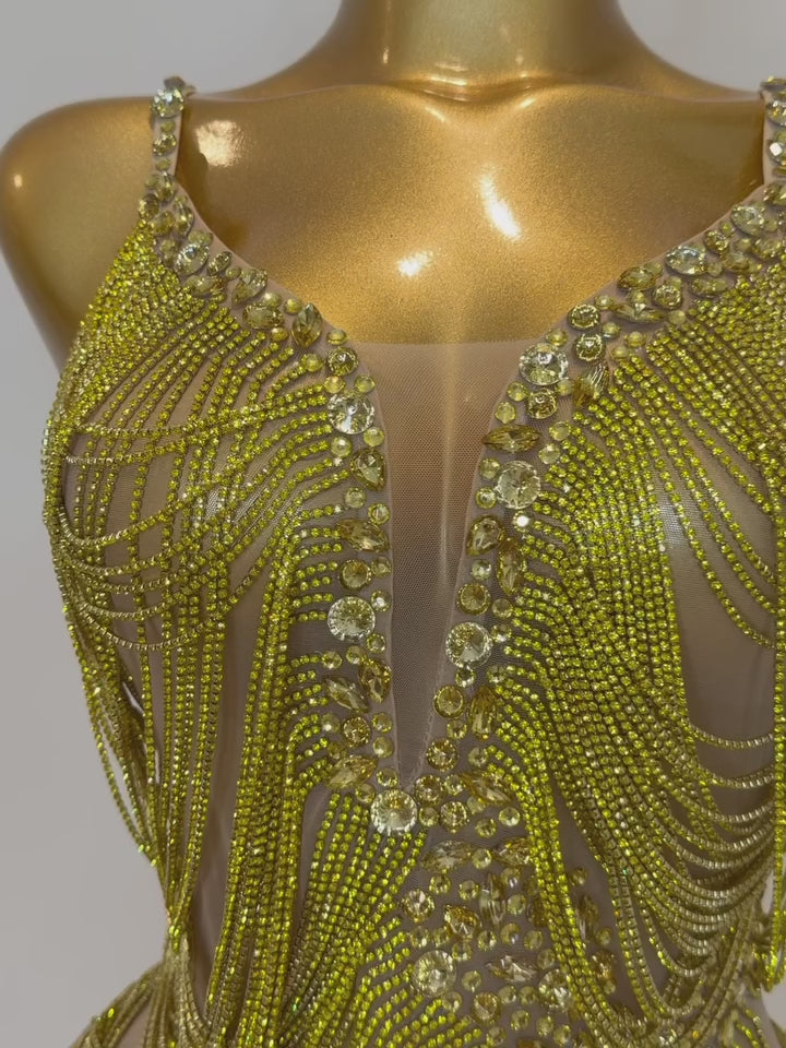 Golden Goddess Mini dress